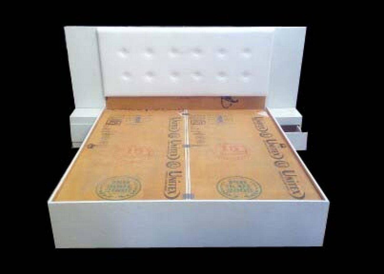 on order MILKY WHITE MICK FINISH STORAGE DOUBLE BED